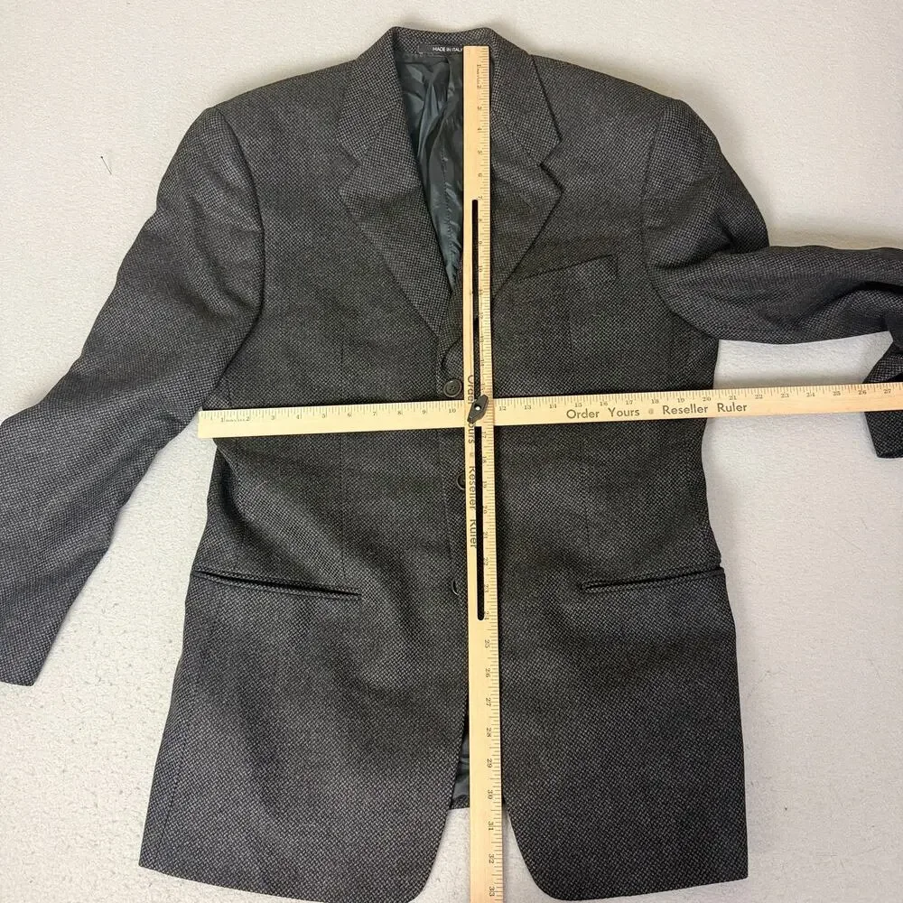 Armani Collezioni Men’s Wool Cashmere Blazer Size S Gray 3 Button Made Italy